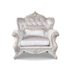 Furniture of America Clarissa Traditional Arm Chair with Button Tufted Back and Accent Pillow
