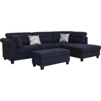 Diego 103.5 Fabric Sectional Sofa with Right Facing Chaise, Storage Ottoman, and 2 Accent Pillows