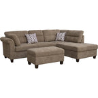 Diego 103.5 Fabric Sectional Sofa with Right Facing Chaise, Storage Ottoman, and 2 Accent Pillows