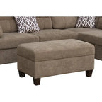 Diego 103.5 Fabric Sectional Sofa with Right Facing Chaise, Storage Ottoman, and 2 Accent Pillows