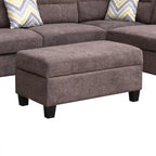 Diego 103.5 Fabric Sectional Sofa with Right Facing Chaise, Storage Ottoman, and 2 Accent Pillows