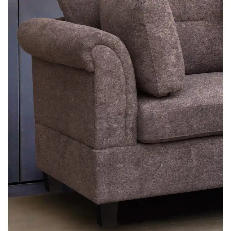 Diego 103.5 Fabric Sectional Sofa with Right Facing Chaise, Storage Ottoman, and 2 Accent Pillows