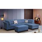 Diego 103.5 Fabric Sectional Sofa with Right Facing Chaise, Storage Ottoman, and 2 Accent Pillows