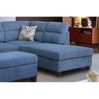 Diego 103.5 Fabric Sectional Sofa with Right Facing Chaise, Storage Ottoman, and 2 Accent Pillows