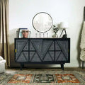Madia Bidi in legno massello stile Mid-Century Modern a 2 ripiani di Furniture of America
