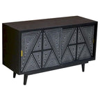 Madia Bidi in legno massello stile Mid-Century Modern a 2 ripiani di Furniture of America