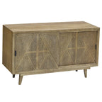 Madia Bidi in legno massello stile Mid-Century Modern a 2 ripiani di Furniture of America