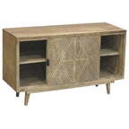 Madia Bidi in legno massello stile Mid-Century Modern a 2 ripiani di Furniture of America