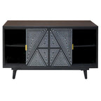Madia Bidi in legno massello stile Mid-Century Modern a 2 ripiani di Furniture of America