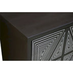 Madia Bidi in legno massello stile Mid-Century Modern a 2 ripiani di Furniture of America