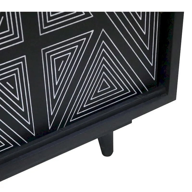 Madia Bidi in legno massello stile Mid-Century Modern a 2 ripiani di Furniture of America