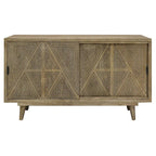 Madia Bidi in legno massello stile Mid-Century Modern a 2 ripiani di Furniture of America