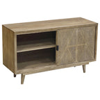 Madia Bidi in legno massello stile Mid-Century Modern a 2 ripiani di Furniture of America