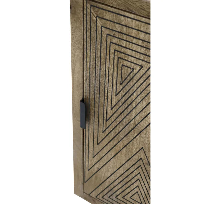 Madia Bidi in legno massello stile Mid-Century Modern a 2 ripiani di Furniture of America