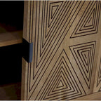 Madia Bidi in legno massello stile Mid-Century Modern a 2 ripiani di Furniture of America