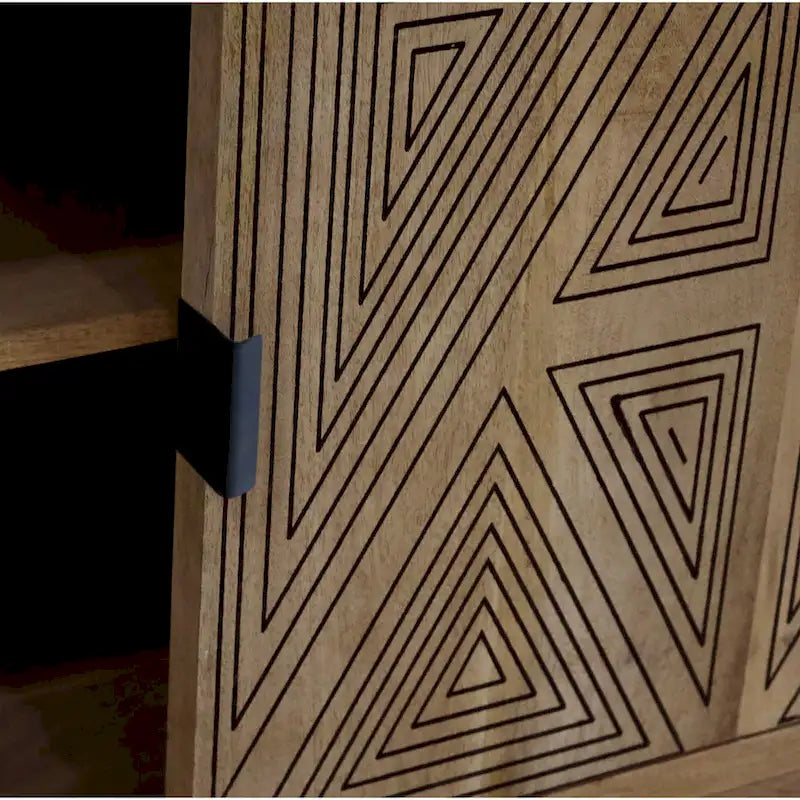 Madia Bidi in legno massello stile Mid-Century Modern a 2 ripiani di Furniture of America