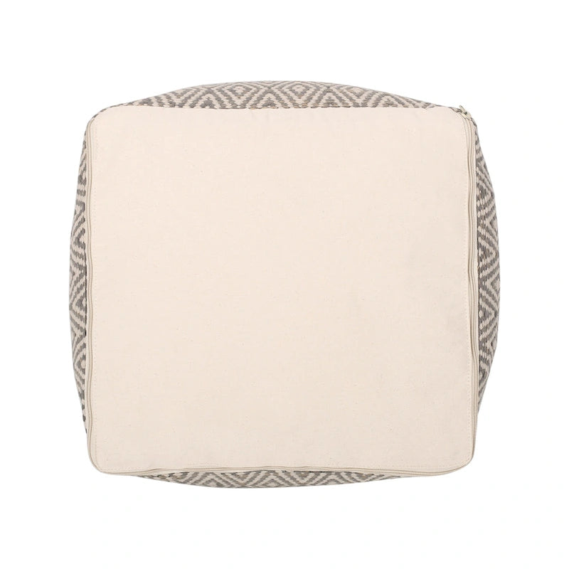 Boven Hand-Crafted Cotton Cube Pouf by Christopher Knight Home