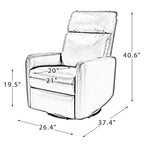 Lyle Manual Swivel Recliner with Metal Base