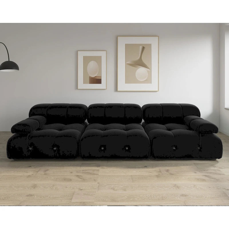 Divano componibile modulare Black Velvet a combinazione libera