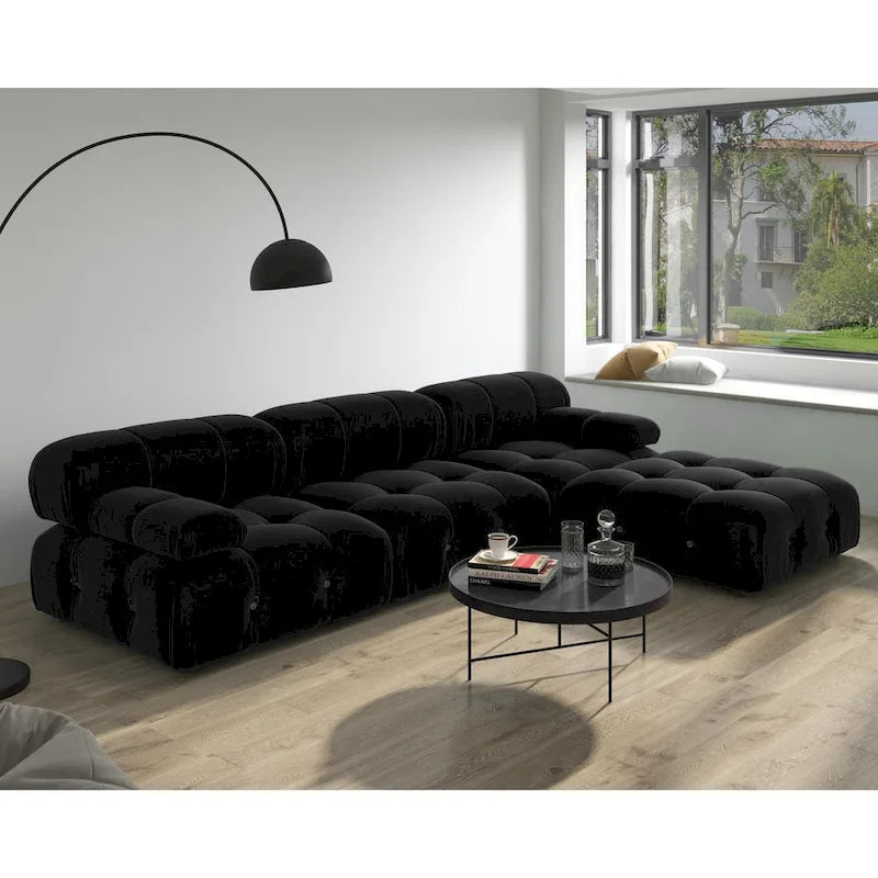 Divano componibile modulare Black Velvet a combinazione libera