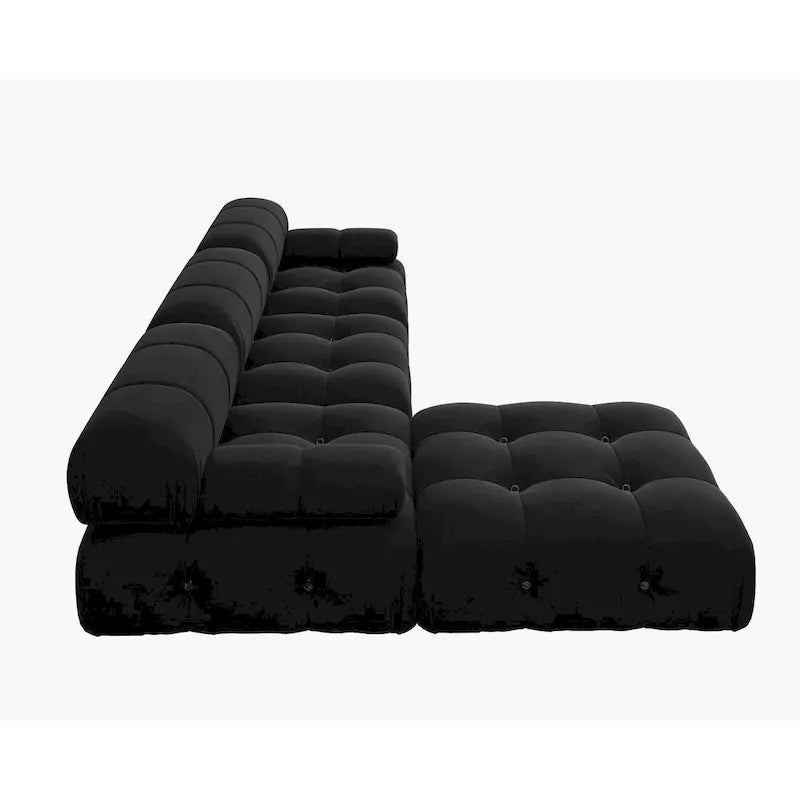 Divano componibile modulare Black Velvet a combinazione libera