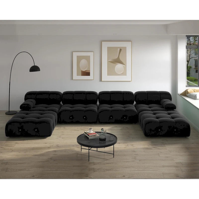Divano componibile modulare Black Velvet a combinazione libera