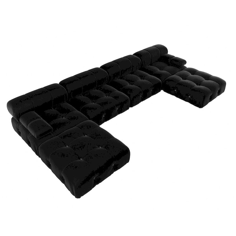 Divano componibile modulare Black Velvet a combinazione libera