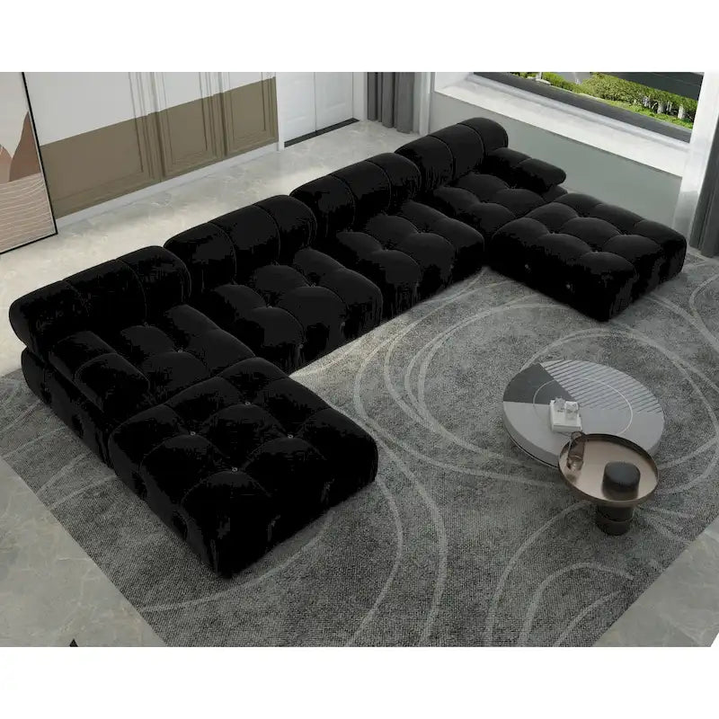 Divano componibile modulare Black Velvet a combinazione libera
