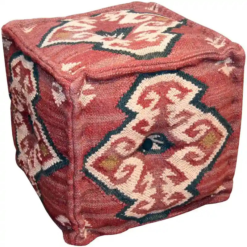Pouf kilim in lana e iuta fatto a mano HERAT ORIENTAL