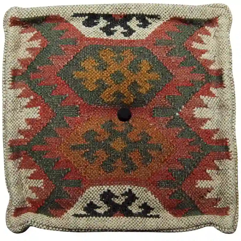 Pouf kilim in lana e iuta fatto a mano HERAT ORIENTAL