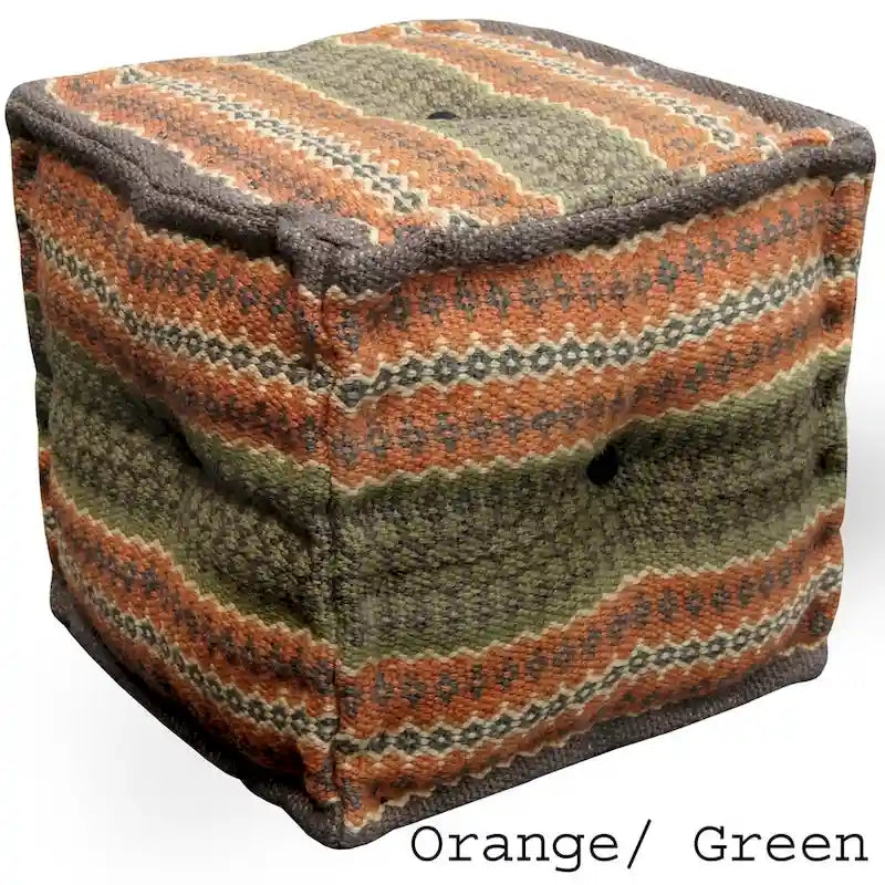 Pouf kilim in lana e iuta fatto a mano HERAT ORIENTAL