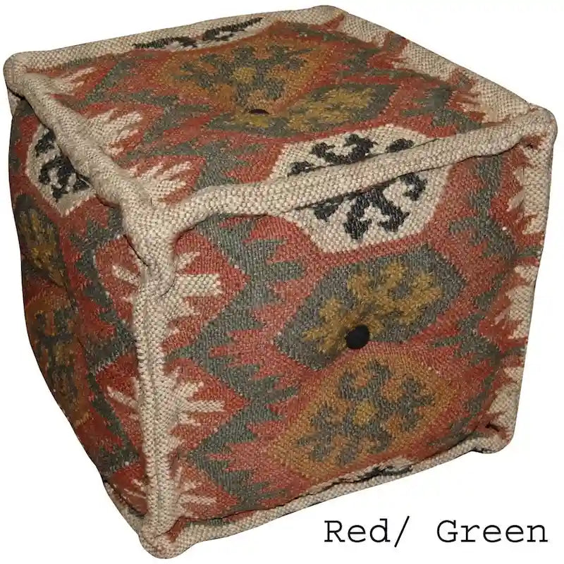 Pouf kilim in lana e iuta fatto a mano HERAT ORIENTAL