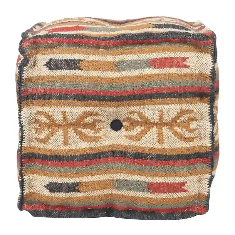 Pouf kilim in lana e iuta fatto a mano HERAT ORIENTAL