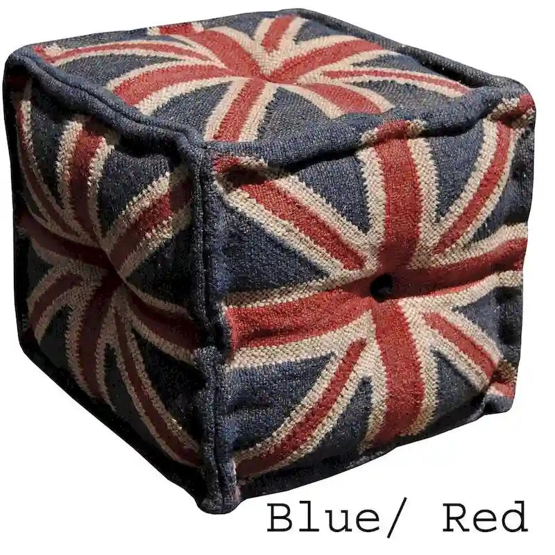 Pouf kilim in lana e iuta fatto a mano HERAT ORIENTAL