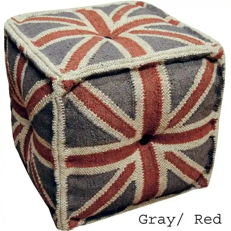 Pouf kilim in lana e iuta fatto a mano HERAT ORIENTAL