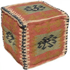 Pouf kilim in lana e iuta fatto a mano HERAT ORIENTAL