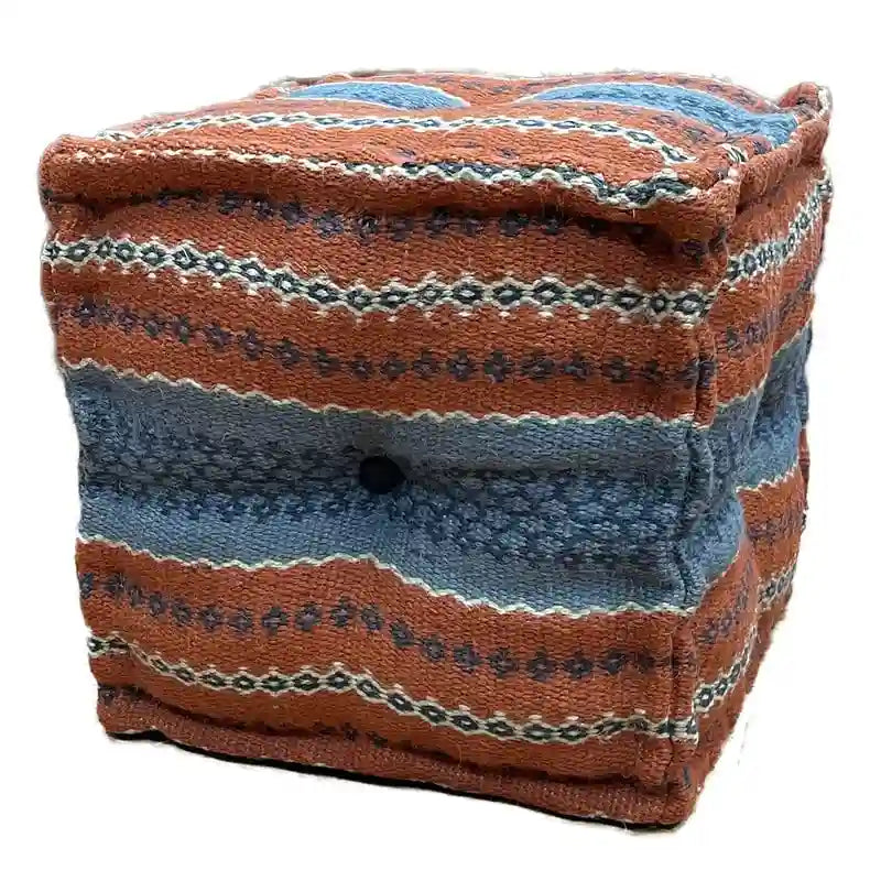 Pouf kilim in lana e iuta fatto a mano HERAT ORIENTAL