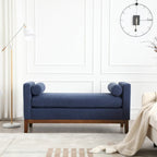 Elegant Upholstered Bench,with Wood Legs