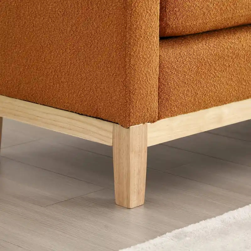 Elegant Upholstered Bench,with Wood Legs