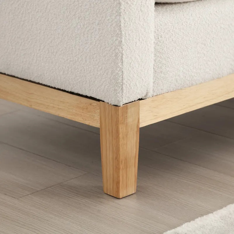 Elegant Upholstered Bench,with Wood Legs