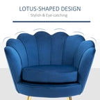 HOMCOM Elegant Velvet Fabric Accent Chair/Leisure Club Chair with Gold Metal Legs for Living Room - 29.5 x 24.75 x 28.75