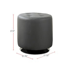 Round Leatherette Upholstered Ottoman