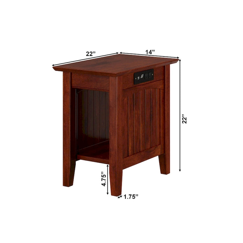 AFI Nantucket Chair Side Table with Built-in Charger