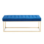 Porthos Home Wenn Tufted Velvet Bench with Gold Chrome Legs