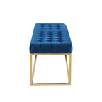 Porthos Home Wenn Tufted Velvet Bench with Gold Chrome Legs