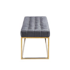 Porthos Home Wenn Tufted Velvet Bench with Gold Chrome Legs