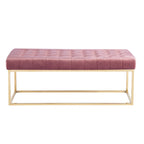 Porthos Home Wenn Tufted Velvet Bench with Gold Chrome Legs