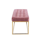 Porthos Home Wenn Tufted Velvet Bench with Gold Chrome Legs
