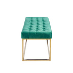 Porthos Home Wenn Tufted Velvet Bench with Gold Chrome Legs