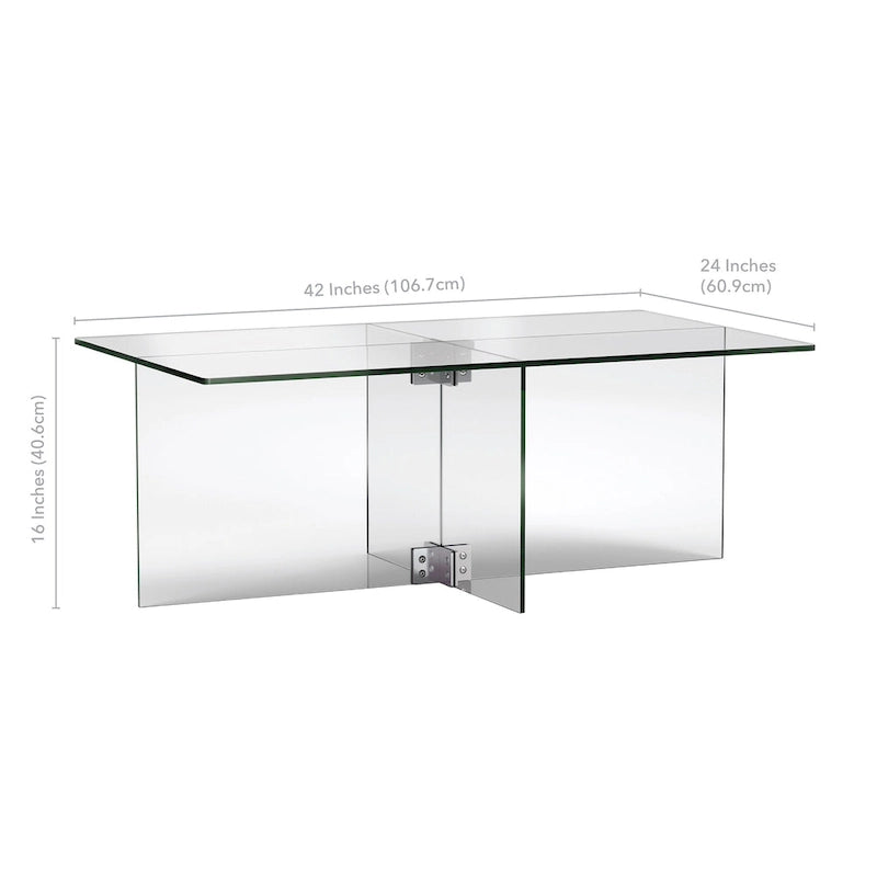 Silver Orchid Carlisle Glass Coffee Table